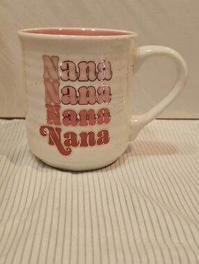 Nana Pink Accent Ceramic Coffee Mug